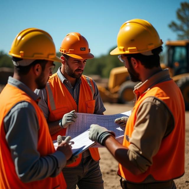 Treemasters team consulting site plans before land clearing for property development